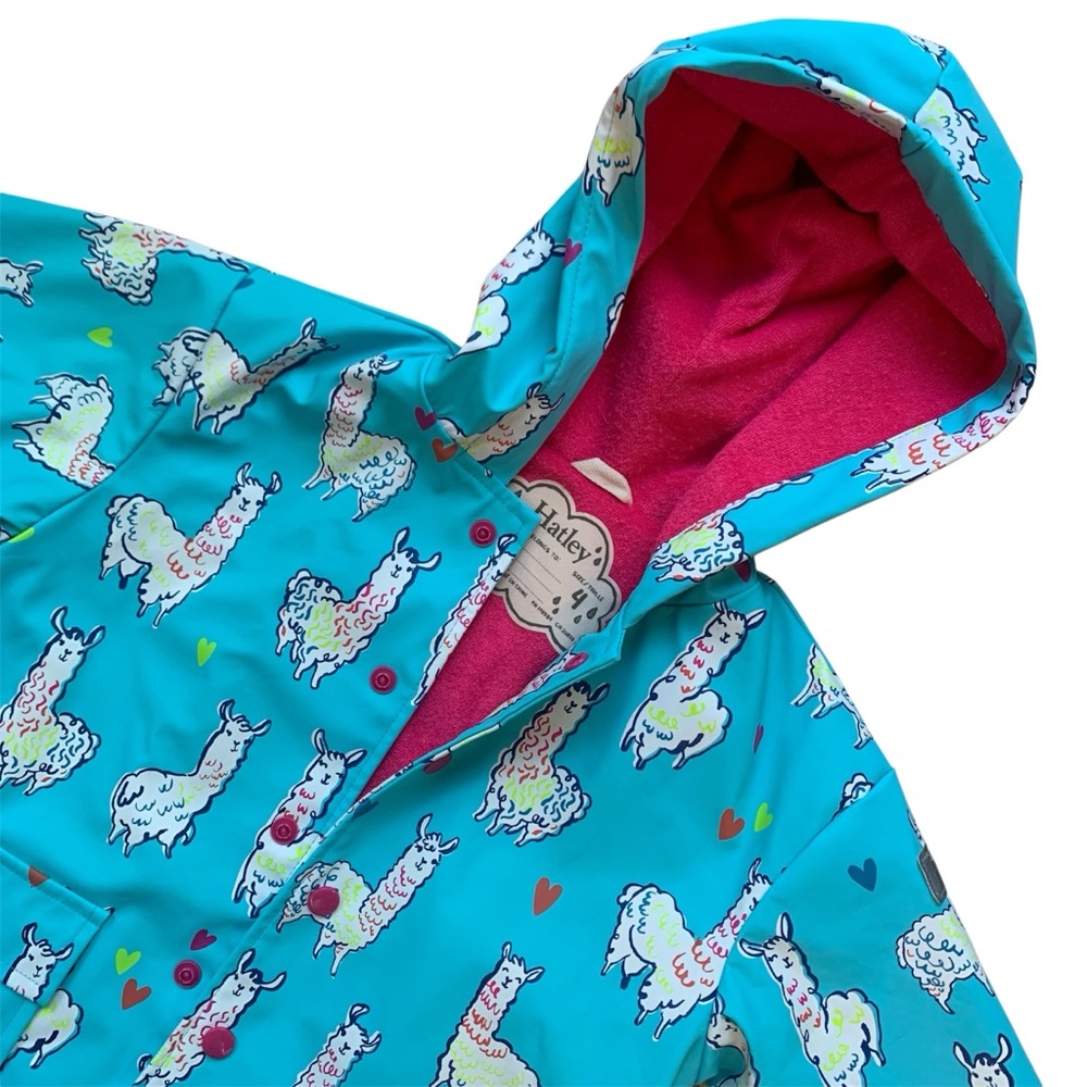Hatley Girls’ Llama Raincoat size 4